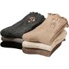 imageSHENHE Womens 3 Pairs Knitted Warm Socks Floral Embroidered Thick Crew Socks Mid Calf SocksBlack Khaki Dark Grey