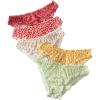 imageSHENHE Womens 5 Pack Cute Briefs Frilly Lettuce Trim Mid Rise Mesh Panty Sets UnderwearMulticolor