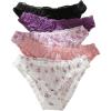 imageSHENHE Womens 5 Pack Cute Briefs Frilly Lettuce Trim Mid Rise Mesh Panty Sets UnderwearMulticolor a