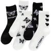 imageSHENHE Womens 5 Pairs Graphic Letter Print Athletic Running Mid Calf Crew SocksBlack and White