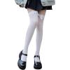 imageSHENHE Womens Cute Stockings with Bow Over The Knee Long Socks Knee High StockingsWhite