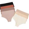 imageSHENHE Womens High Waisted Seamless No Show Invisible Underwear Brief PantiesBlack Beige Multi