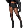 imageSHENHE Womens Ripped Tights Goth Fishnet Stockings High Waist Sexy Pantyhose Grunge TightsBlack