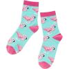 imageSHENHE Womens Striped Letter Print Athletic Running Above Ankle Crew SocksFlamingo Print
