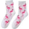 imageSHENHE Womens Striped Letter Print Athletic Running Above Ankle Crew SocksFlamingo White