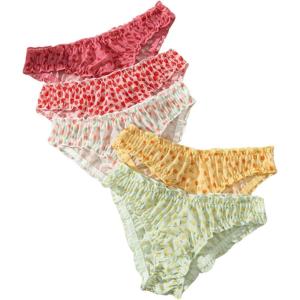imageSHENHE Womens 5 Pack Cute Briefs Frilly Lettuce Trim Mid Rise Mesh Panty Sets UnderwearMulticolor