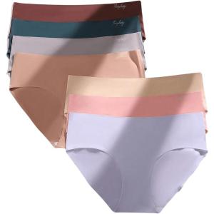 imageSHENHE Womens Plus Size 7 Piece No Show Seamless Briefs Underwear Low Rise PantiesMulticolor C