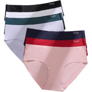 imageSHENHE Womens Plus Size 7 Piece No Show Seamless Briefs Underwear Low Rise PantiesMulticolor a
