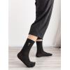 imageSHENHE Mens 2 Pairs Cross Print Embroidered Geo Crew Socks Knit Soft Daily SocksBlack and White