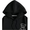 imageSHENHE Mens Loose Fit Bear Embroidery Long Sleeve Thermal Hooded Sweatshirt Hoodie TopsBlack