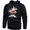 imageSHENHE Mens Loose Fit Bear Embroidery Long Sleeve Thermal Hooded Sweatshirt Hoodie TopsCoconut Tree Black