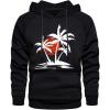 imageSHENHE Mens Loose Fit Bear Embroidery Long Sleeve Thermal Hooded Sweatshirt Hoodie TopsCoconut Tree Black
