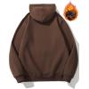 imageSHENHE Mens Loose Fit Bear Embroidery Long Sleeve Thermal Hooded Sweatshirt Hoodie TopsCoffee Brown