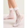 imageSHENHE Womens 2 Pairs Lace Glitter See Through Mesh Cute Ankle Socks Multicolour Lace Trim onesize