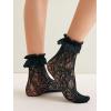 imageSHENHE Womens 2 Pairs Lace Glitter See Through Mesh Cute Ankle Socks Multicolour Lace Trim onesize