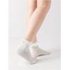 imageSHENHE Womens 2 Pairs Ruffle Socks Frilly Above Ankle Socks Breathable Mini Crew SocksWhite