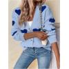 imageSHENHE Womens Button Down Cardigan Cute Heart Print V Neck Soft Cardigan Sweater CoatBlue