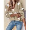 imageSHENHE Womens Button Down Cardigan Cute Heart Print V Neck Soft Cardigan Sweater CoatKhaki