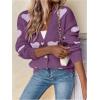 imageSHENHE Womens Button Down Cardigan Cute Heart Print V Neck Soft Cardigan Sweater CoatPurple