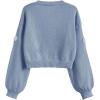 imageSHENHE Womens Cloud Print Button Down Sweaters V Neck Long Sleeve Crop Cardigan TopLight Blue