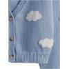imageSHENHE Womens Cloud Print Button Down Sweaters V Neck Long Sleeve Crop Cardigan TopLight Blue
