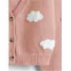 imageSHENHE Womens Cloud Print Button Down Sweaters V Neck Long Sleeve Crop Cardigan TopPink