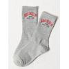 imageSHENHE Womens Letter Graphic Ribbed Athletic Running Mid Calf Boot Crew SocksGrey