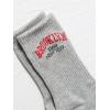 imageSHENHE Womens Letter Graphic Ribbed Athletic Running Mid Calf Boot Crew SocksGrey