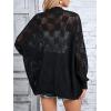 imageSHENHE Womens Loose Fit Open Front Colorful Space Dye Drop Shoulder Cardigan SweaterBlack