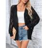 imageSHENHE Womens Loose Fit Open Front Colorful Space Dye Drop Shoulder Cardigan SweaterBlack