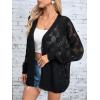 imageSHENHE Womens Loose Fit Open Front Colorful Space Dye Drop Shoulder Cardigan SweaterBlack