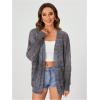 imageSHENHE Womens Loose Fit Open Front Colorful Space Dye Drop Shoulder Cardigan SweaterGrey