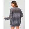 imageSHENHE Womens Loose Fit Open Front Colorful Space Dye Drop Shoulder Cardigan SweaterGrey