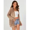 imageSHENHE Womens Loose Fit Open Front Colorful Space Dye Drop Shoulder Cardigan SweaterKhaki