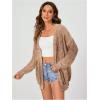 imageSHENHE Womens Loose Fit Open Front Colorful Space Dye Drop Shoulder Cardigan SweaterKhaki