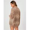 imageSHENHE Womens Loose Fit Open Front Colorful Space Dye Drop Shoulder Cardigan SweaterKhaki