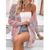 imageSHENHE Womens Loose Fit Open Front Colorful Space Dye Drop Shoulder Cardigan SweaterMulticolor