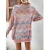 imageSHENHE Womens Loose Fit Open Front Colorful Space Dye Drop Shoulder Cardigan SweaterMulticolor