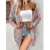 imageSHENHE Womens Loose Fit Open Front Colorful Space Dye Drop Shoulder Cardigan SweaterMulticolor