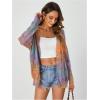 imageSHENHE Womens Loose Fit Open Front Colorful Space Dye Drop Shoulder Cardigan SweaterMulticolor B