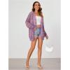 imageSHENHE Womens Loose Fit Open Front Colorful Space Dye Drop Shoulder Cardigan SweaterPurple