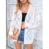 imageSHENHE Womens Loose Fit Open Front Colorful Space Dye Drop Shoulder Cardigan SweaterWhite