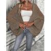 imageSHENHE Womens Open Front Loose Hollow Out Casual Dolman Sleeve Asymmetrical CardiganBrown