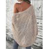 imageSHENHE Womens Open Front Loose Hollow Out Casual Dolman Sleeve Asymmetrical CardiganKhaki