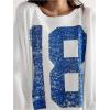 imageSHENHE Womens Oversized Graphic Sweatshirt Crewneck Number Print Vintage Sweatshirt TopWhite