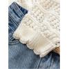 imageSHENHE Womens Tie Front Hollow Out Cover Up Summer Boho Knit Cardigan Crop TopsBeige