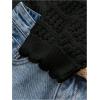 imageSHENHE Womens Tie Front Hollow Out Cover Up Summer Boho Knit Cardigan Crop TopsBlack