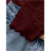imageSHENHE Womens Tie Front Hollow Out Cover Up Summer Boho Knit Cardigan Crop TopsBurgundy