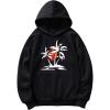 imageSHENHE Mens Loose Fit Bear Embroidery Long Sleeve Thermal Hooded Sweatshirt Hoodie TopsCoconut Tree Black