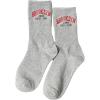 imageSHENHE Womens Letter Graphic Ribbed Athletic Running Mid Calf Boot Crew SocksGrey